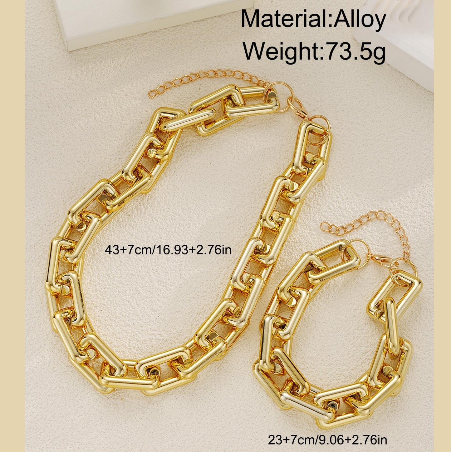 Geometric Thick Chain Jewelry Set