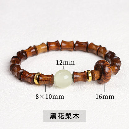 Green sandalwood bamboo bead bracelet.
