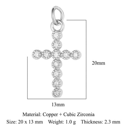 Cross Star Moon Copper Zircon Pendant