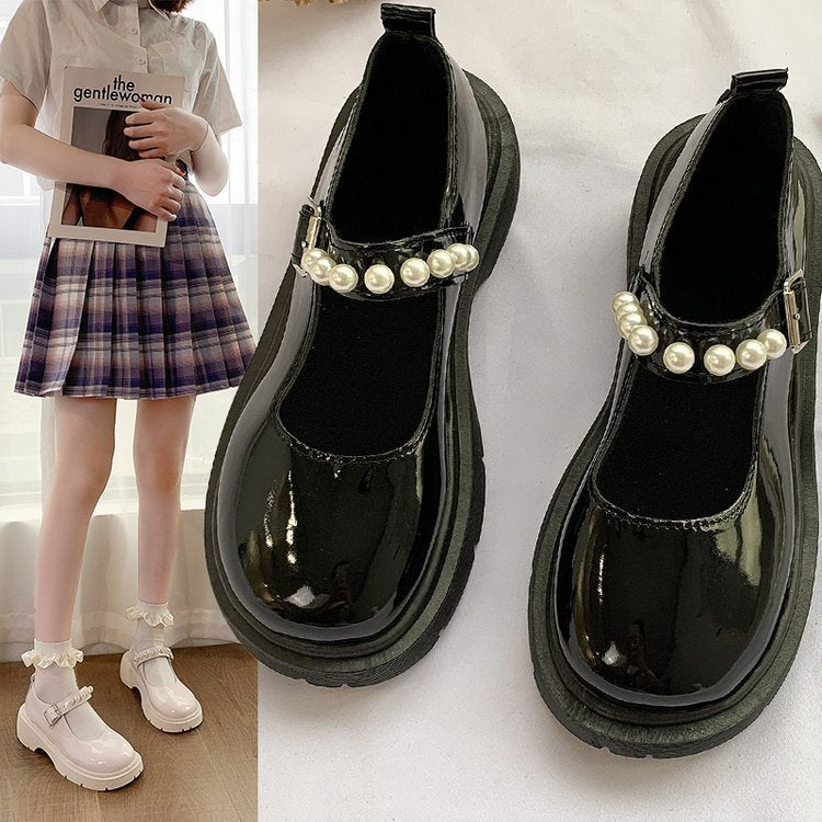 French retro British leather shoes