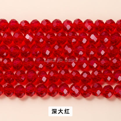 Colored crystal glass flat beads loose beads