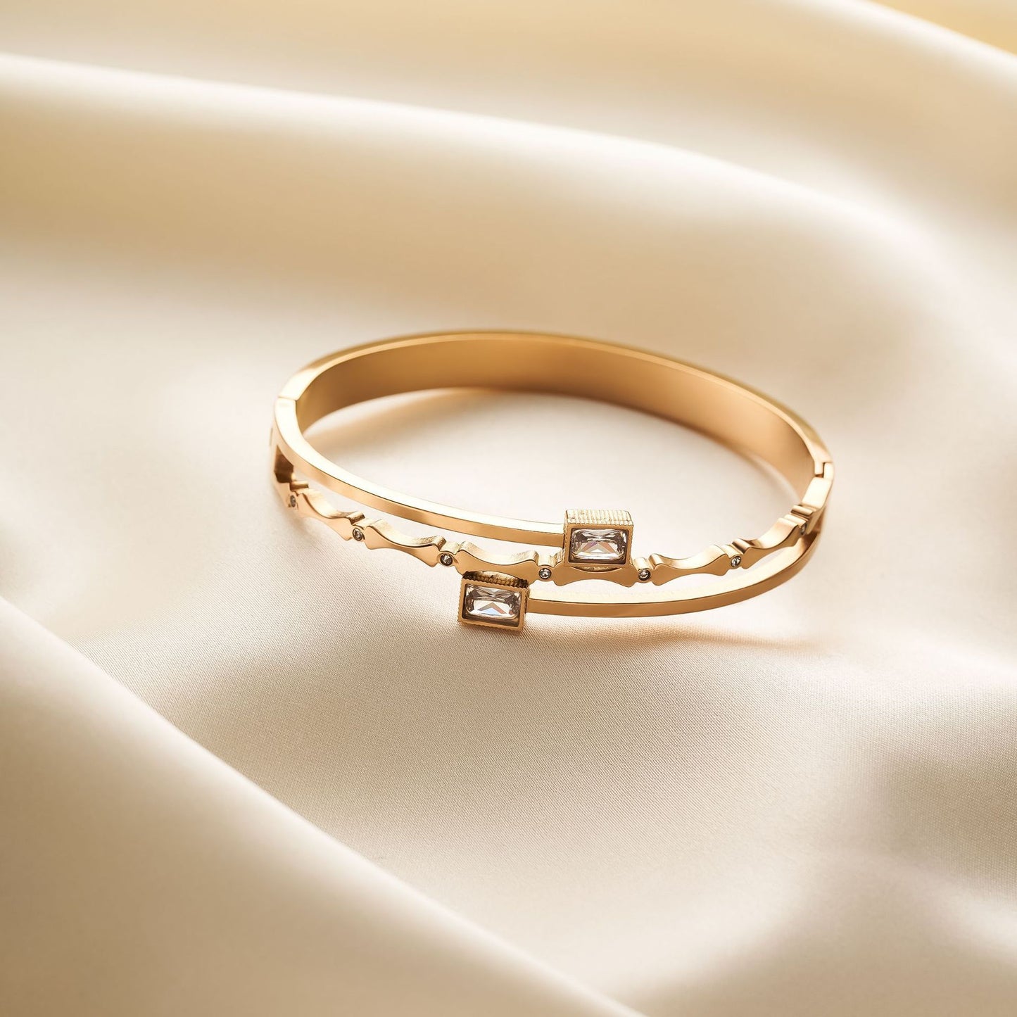 Two square diamond bracelets women's