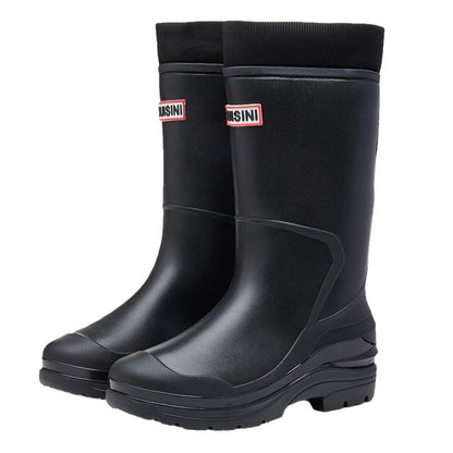 Tall rain shoes fixed cotton to keep warm fashion