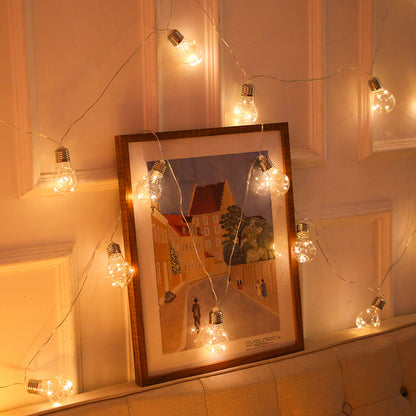 Solar light string G50 bulb copper wire colored light outdoor