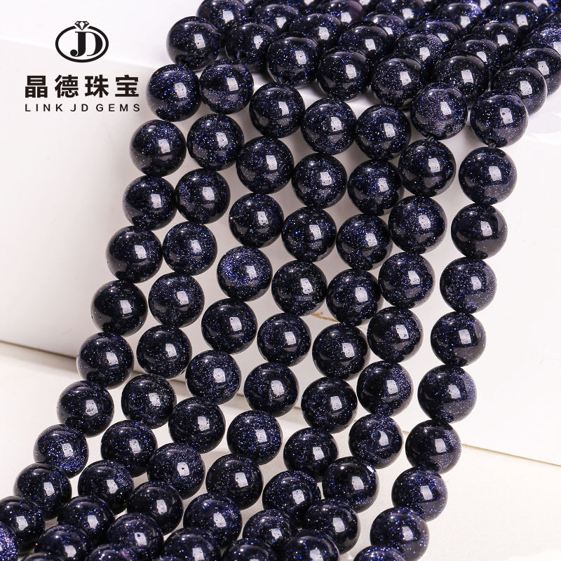 Blue sand stone loose bead jewelry accessories