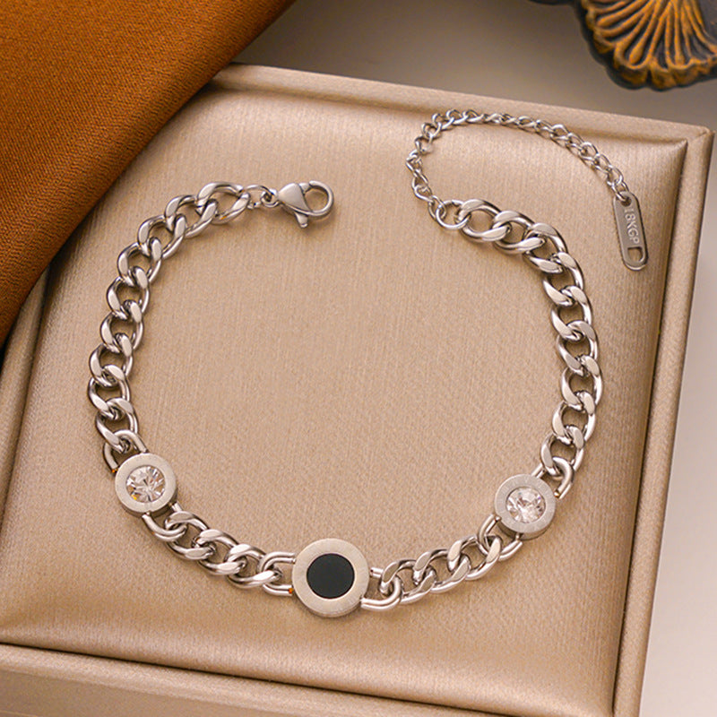 Trendy Chunky Titanium Steel Necklace, Non-Fading Shell Design