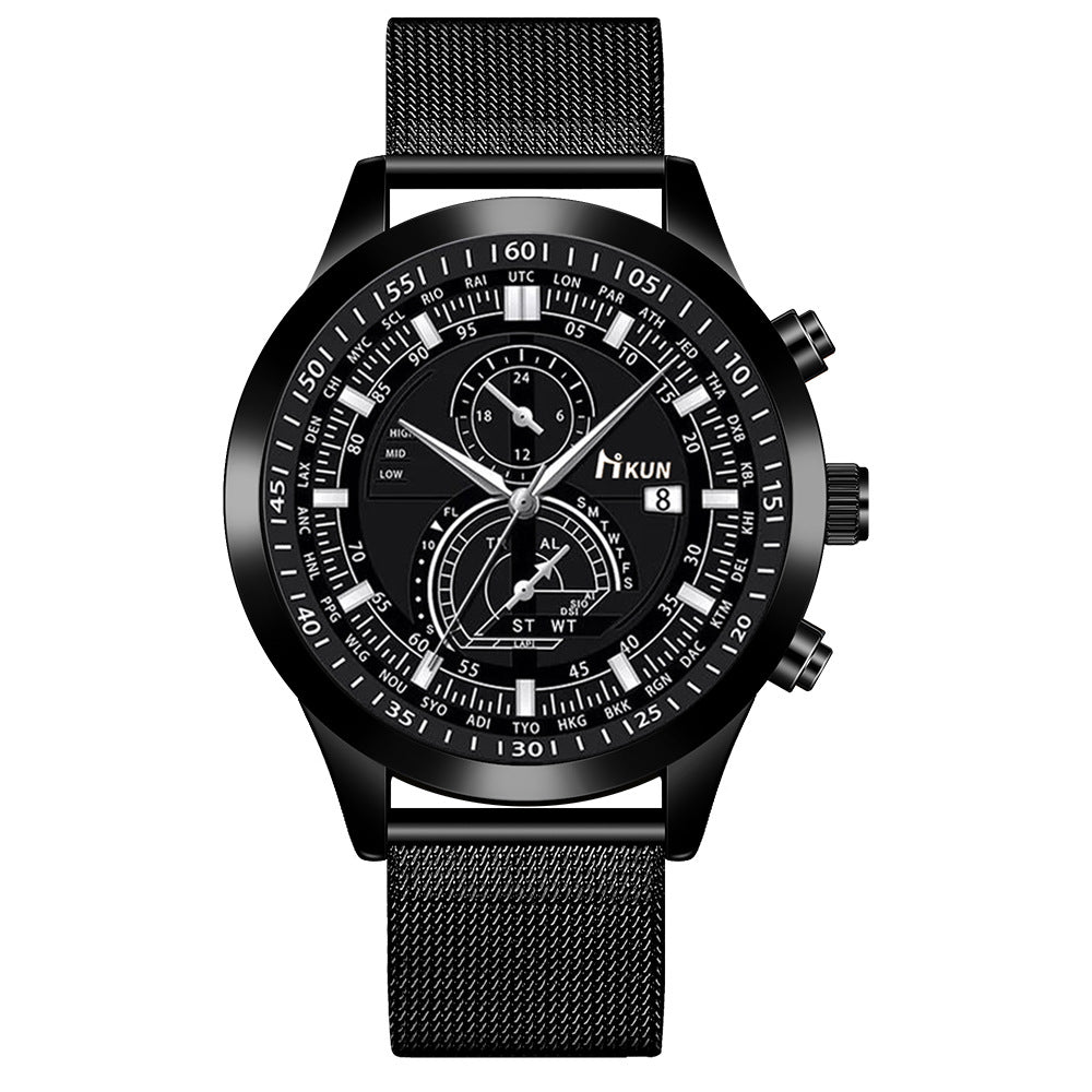 Sports versatile mesh belt quartz watch