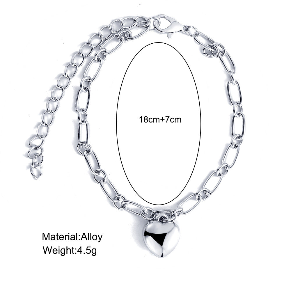 Alloy heart-shaped peach pendant bracelet
