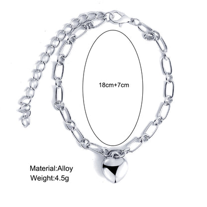 Alloy heart-shaped peach pendant bracelet