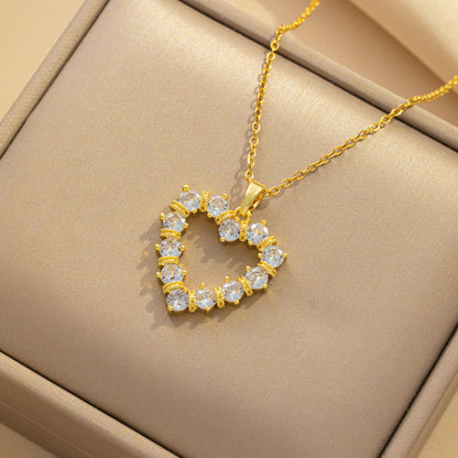 Hollow Heart Necklace with Full Zircon, Amazon Bestseller
