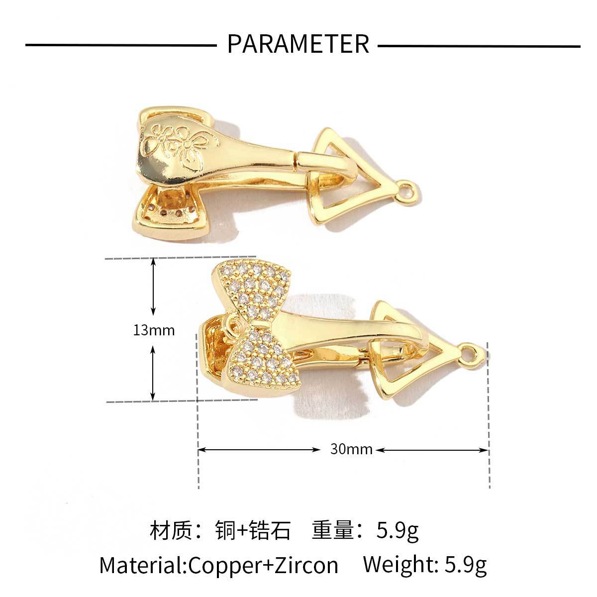 Flower shell copper zircon removable universal buckle