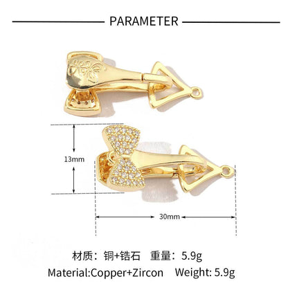 Flower shell copper zircon removable universal buckle