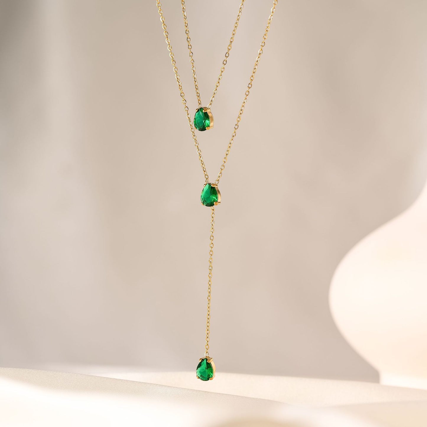 Titanium Steel Double Layer Zircon Necklace