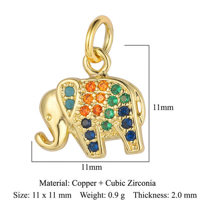 Butterfly Bee Elephant Copper Zircon Pendant