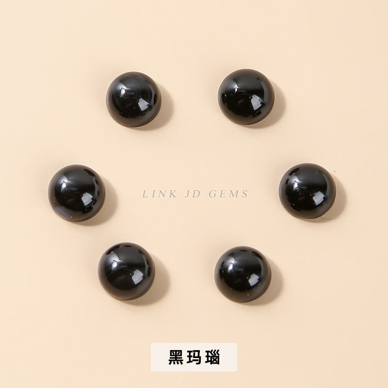 agate chalcedony stone round ring surface loose stone