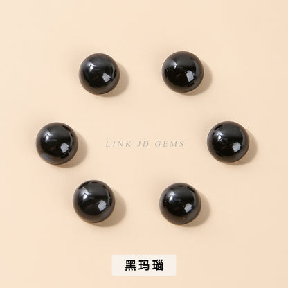 agate chalcedony stone round ring surface loose stone