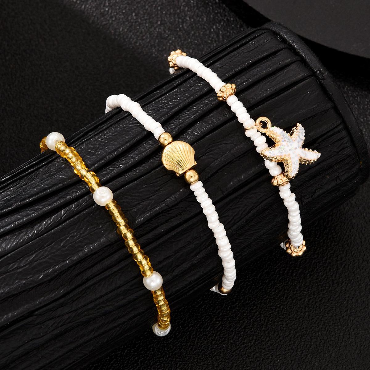 Starfish & Shell Anklet Set (3-Piece)