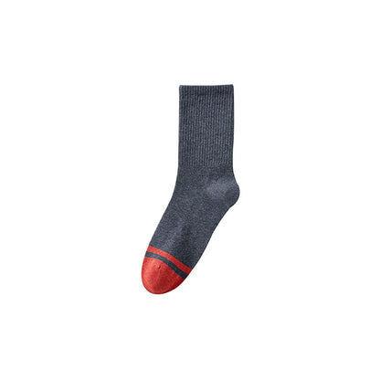 Cotton Double Needle Breathable Men's Mid-Calf Socks