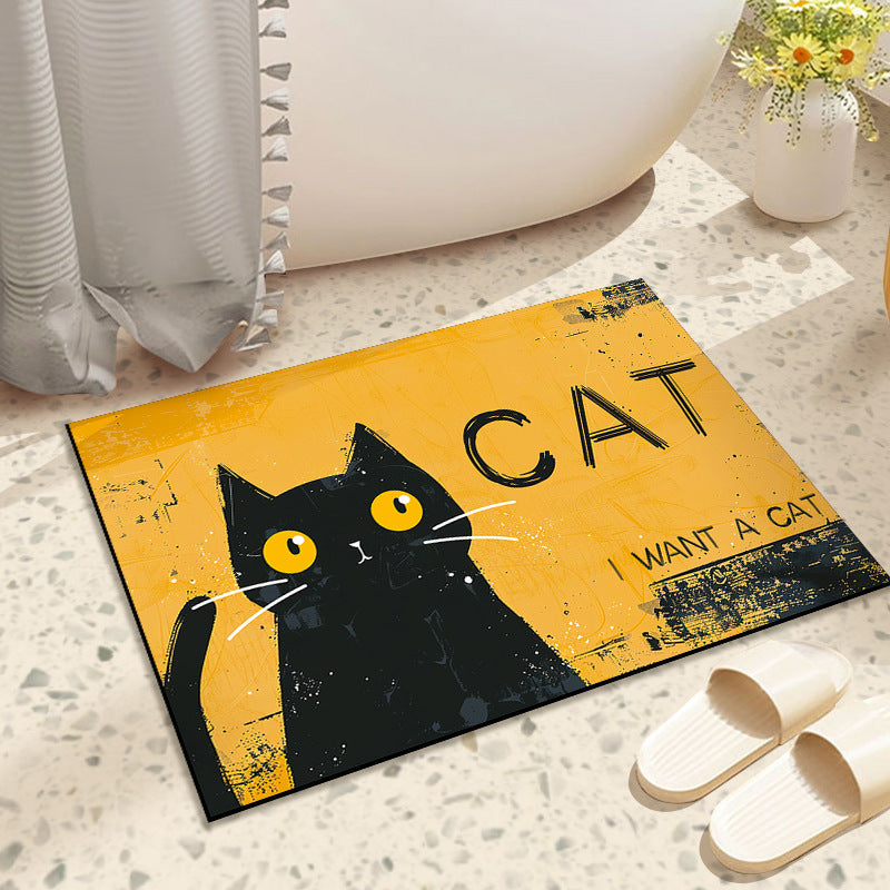 Cartoon diatomaceous earth bath mat
