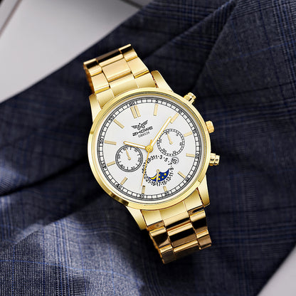 Fashion Faux Three-Eye Men's Quartz Watch