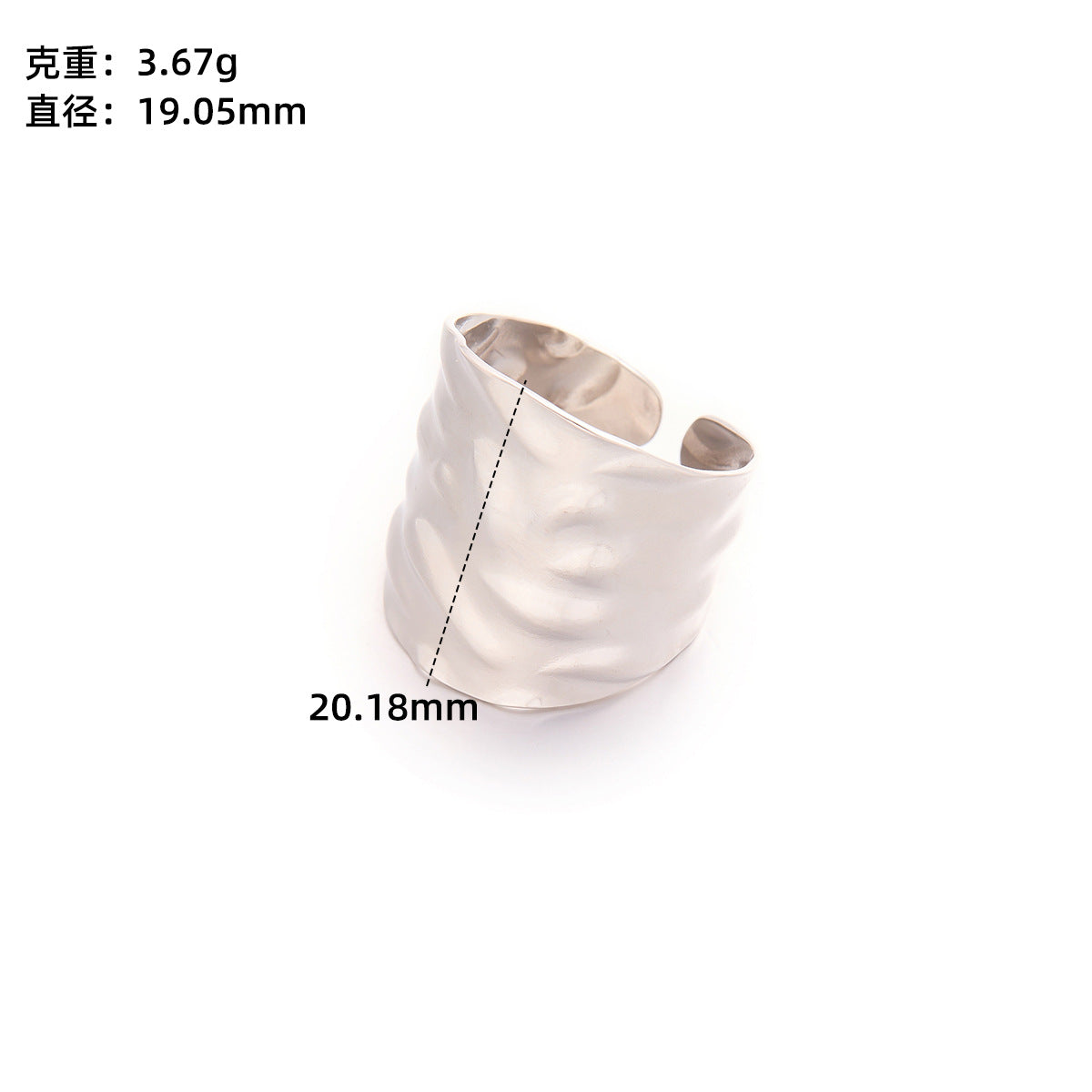 Retro Wide-Pleated Heart Titanium Steel Ring — 18K Gold Plated