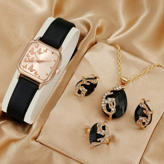 Butterfly Square Dial Fashion Peacock Set