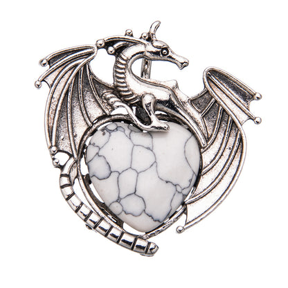 Colgante de cristal en forma de corazón de pterosaurio de dragón volador vintage 