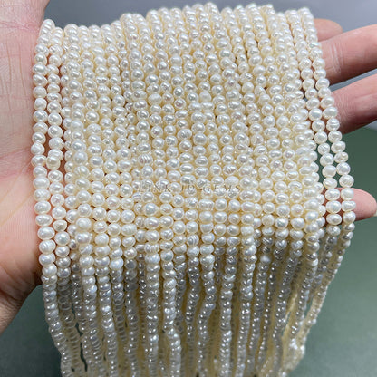 4-4.5mm freshwater thread punching round small pearl loose beads