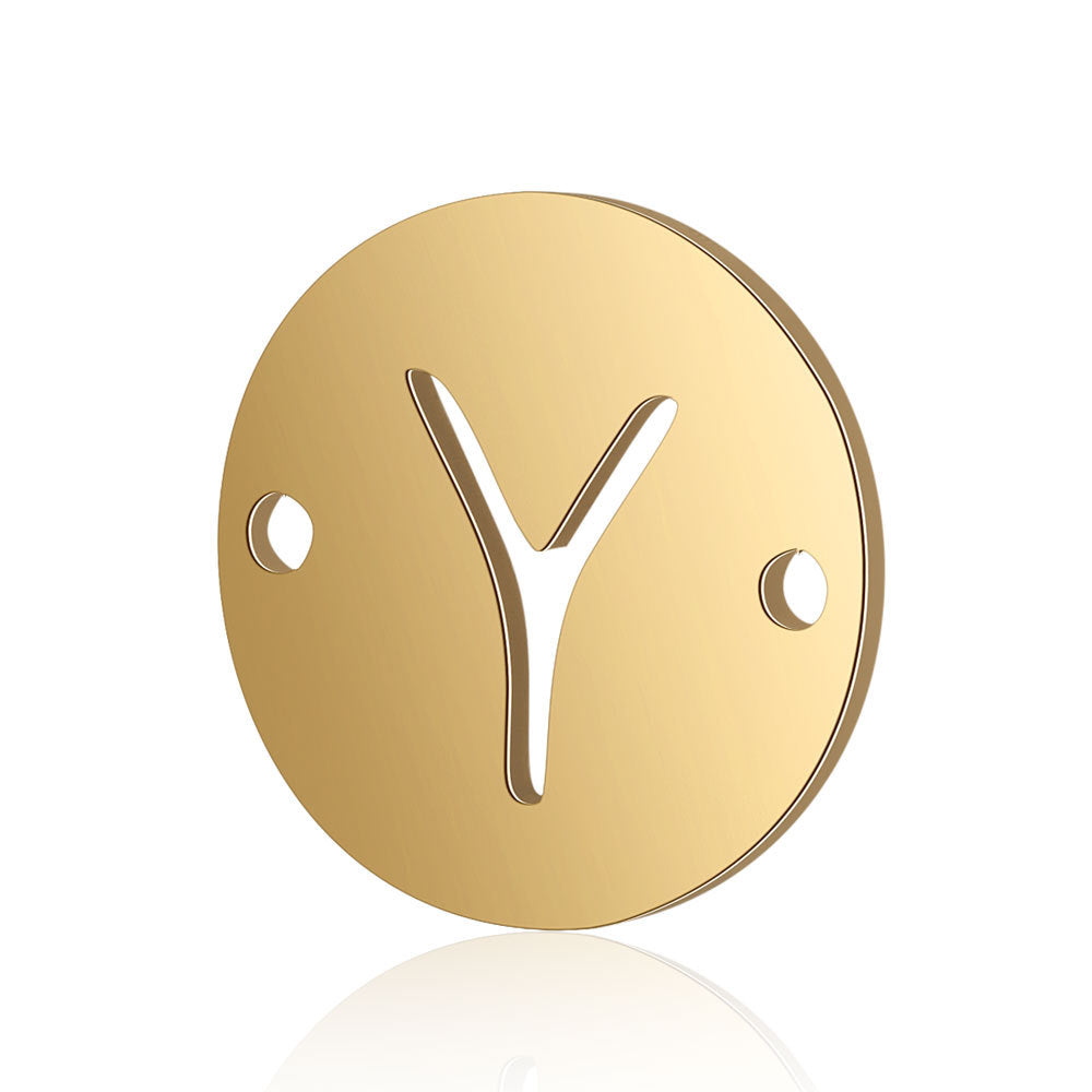 5 pcs/titanium steel English alphabet DIY pendant