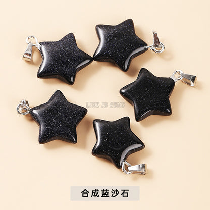 20Mm natural crystal agate pentagram pendant