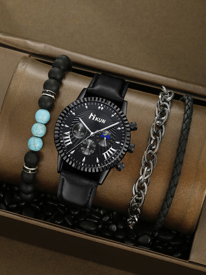 Watch Personalized Alloy Beaded Bracelet Set