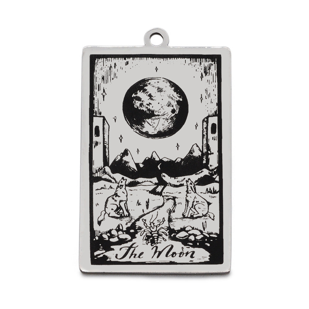 5 pcs/bag Tarot titanium steel pendant retro