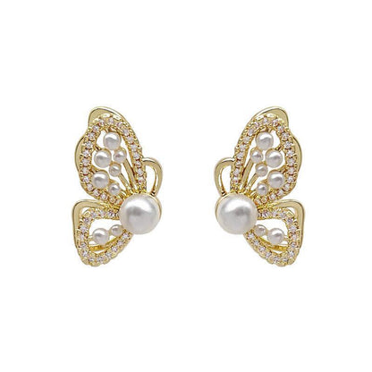 Butterfly diamond stud earrings wholesale
