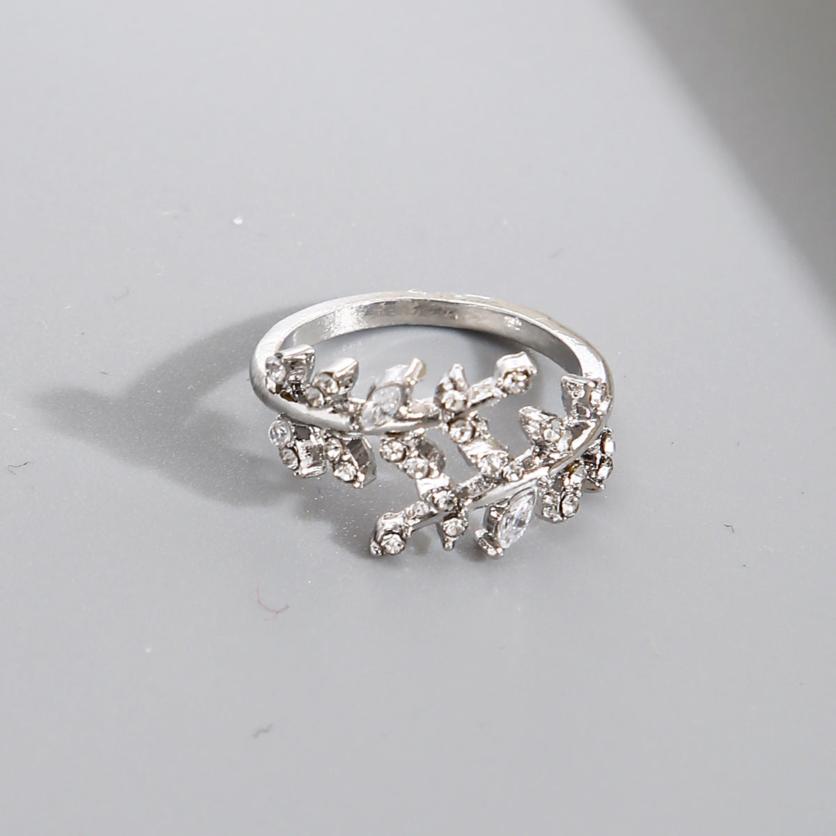 Diamond Leaf Adjustable Ring