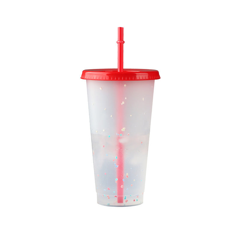 710Ml snowflake color-changing cold-changing temperature-sensing plastic cup
