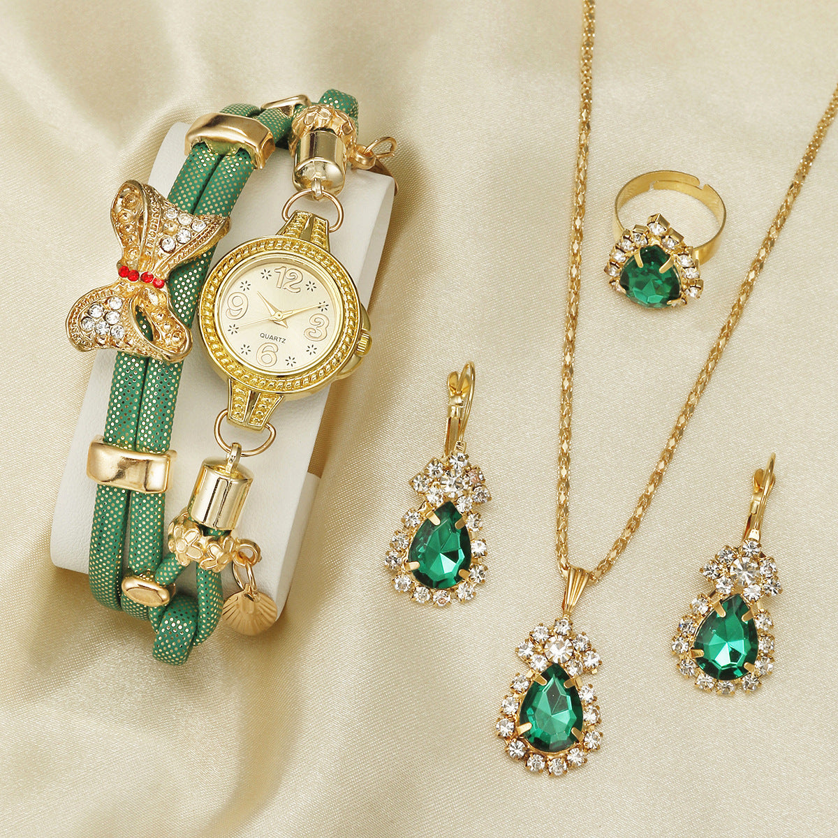 Bracelet quartz watch jewelry three-piece set