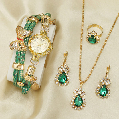 Bracelet quartz watch jewelry three-piece set