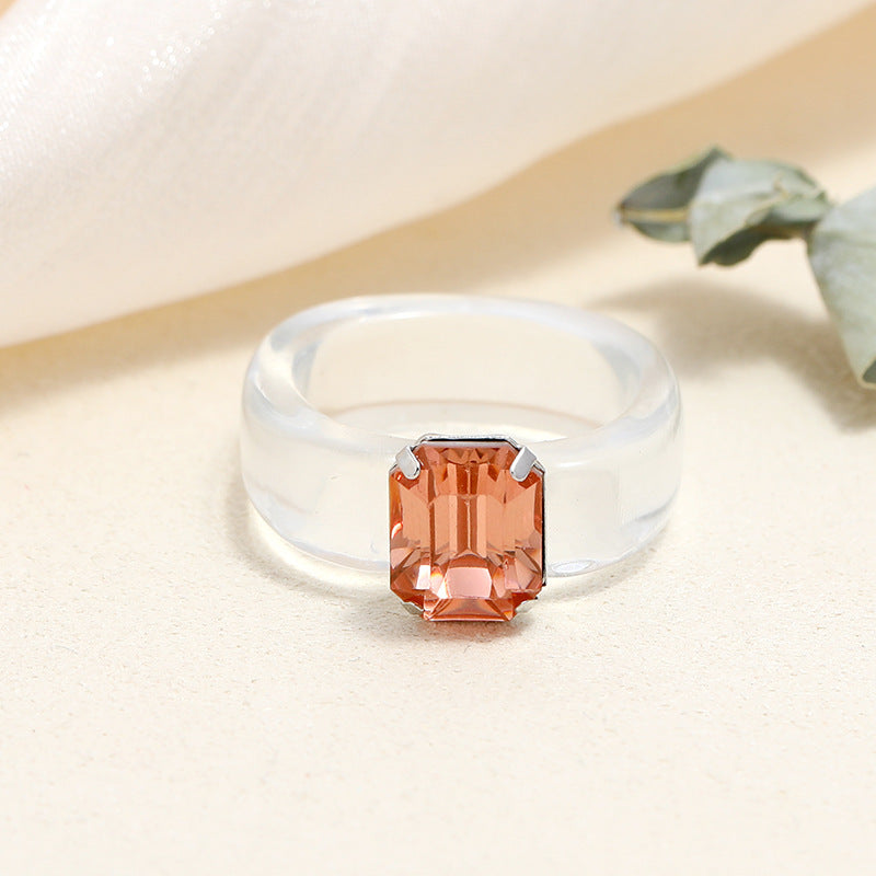 Colored diamond acrylic resin ring