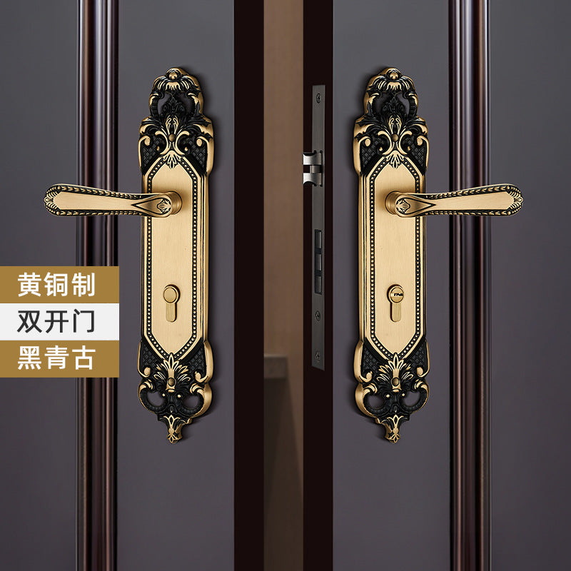 Brass door lock door lock handle