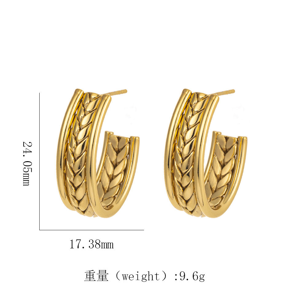 Hollow Love Wheat Ear Earrings