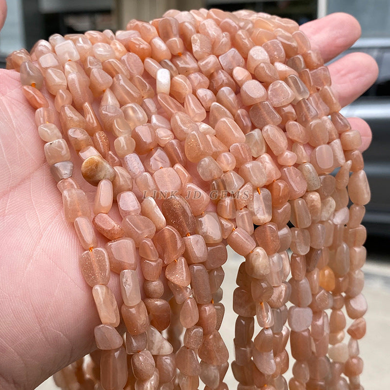 6-8Mm sun stone with shaped beads loose beads