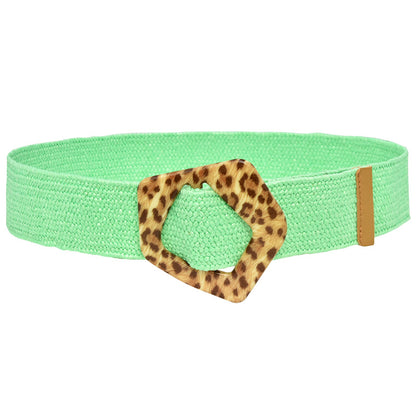 Round Braided Resin Buckle Ladies Belt