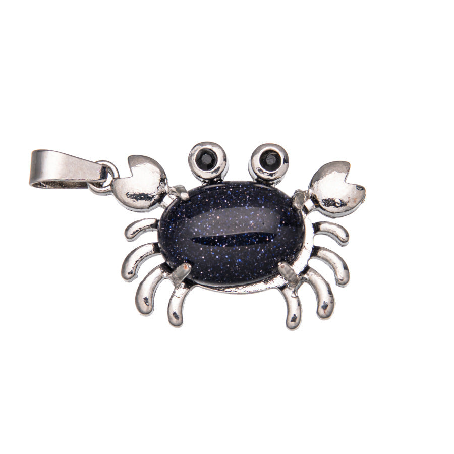 Colgante de cristal ovalado de ágata de cangrejo 