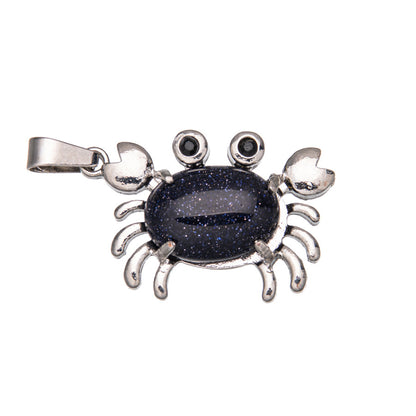 Colgante de cristal ovalado de ágata de cangrejo 