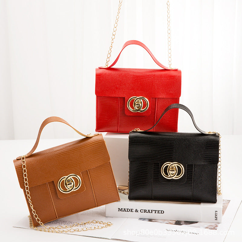 Foreign trade lizard pattern portable square bag