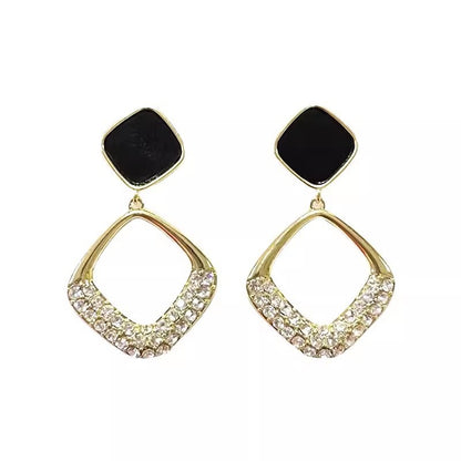 Geometric diamond earrings
