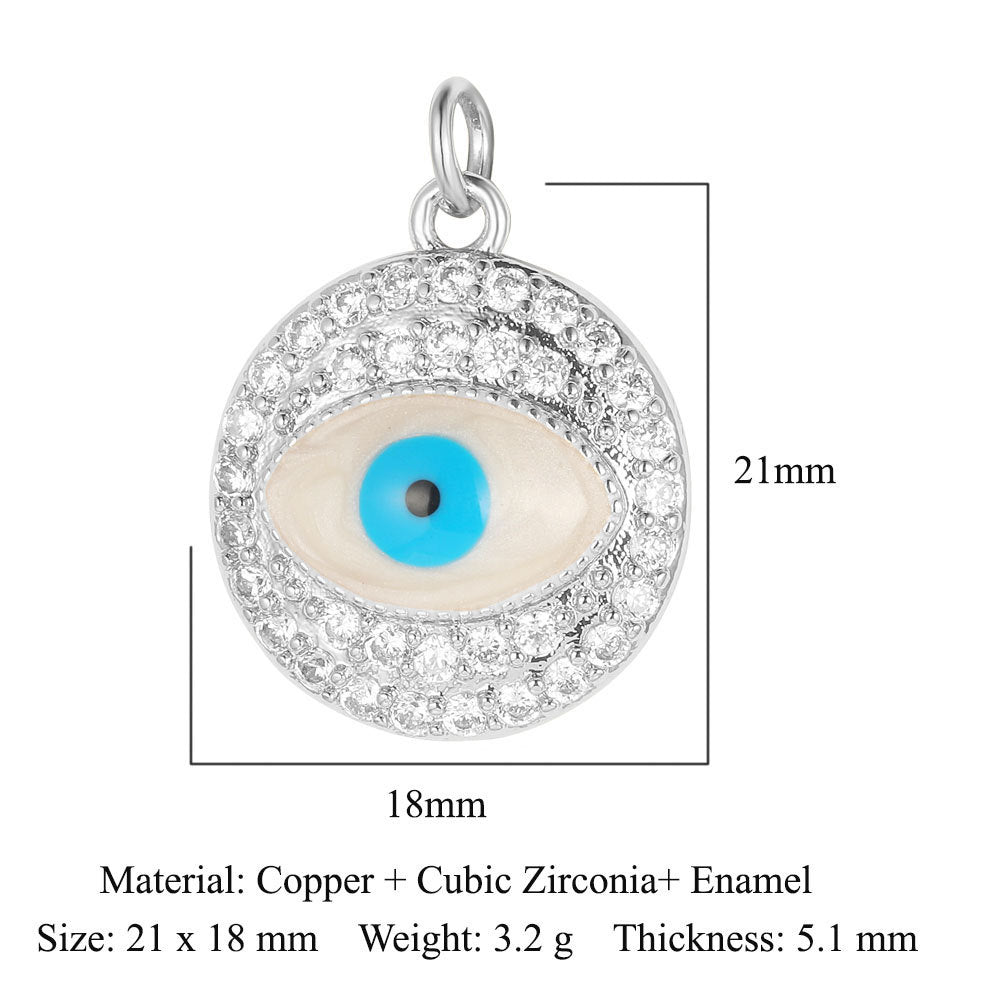 Devil's Eye Copper Zircon DIY Jewelry Pendant