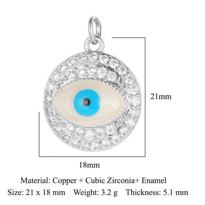 Devil's Eye Copper Zircon DIY Jewelry Pendant