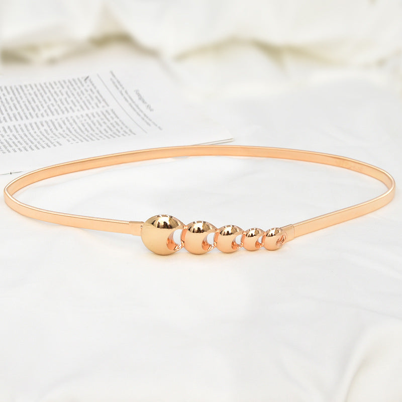 fashion Metal round buckle belt