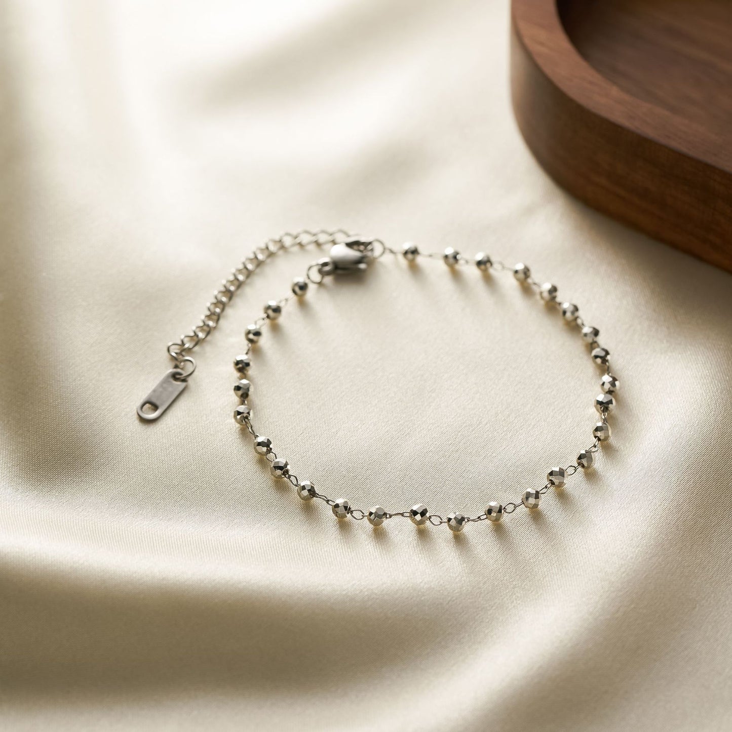 Women's Titanium Steel and Natural Stone Bead Bracelet — Water-Resistant, Non-Fading